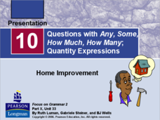 Questions with Any, Some, How Much, How Many; Quantity Expressions PPT
