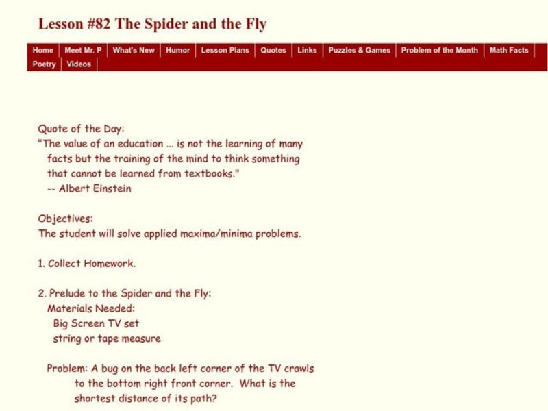 The Spider and the Fly Lesson Plan for 11th 12th Grade Lesson