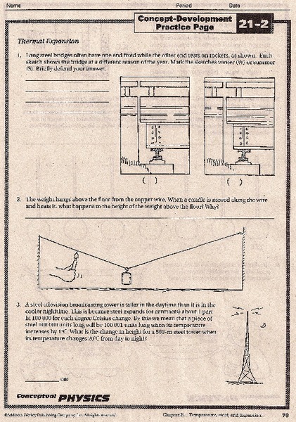 Thermal Expansion Worksheet For 9th 12th Grade Lesson Planet