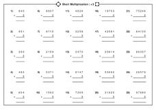 Three Digit Multiplication Worksheet