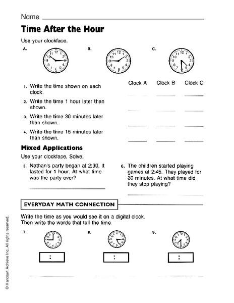 Elapsed Time Lesson Plans & Worksheets | Lesson Planet