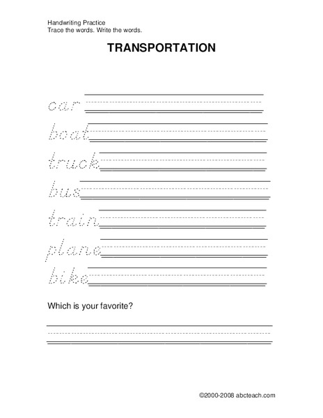 transportation worksheet for 4th 6th grade lesson planet