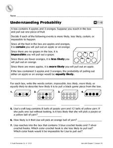 Understanding Probability Worksheet for 3rd - 5th Grade | Lesson Planet