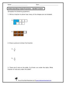 Understanding Visual Fractions Worksheet for 3rd - 5th Grade | Lesson ...