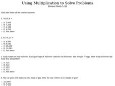 Using Multiplication to Solve Problems Interactive