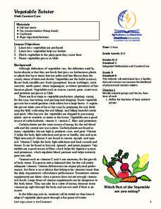 Vegetable Twister Lesson Plan