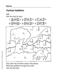 vertical addition worksheet for st nd grade lesson planet vertical addition worksheet vertical addition worksheet