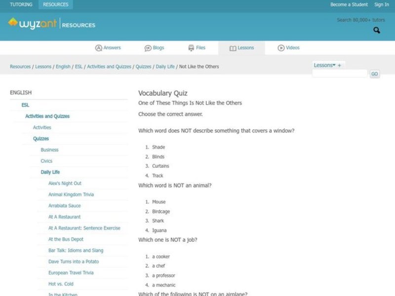 Vocabulary Quiz Interactive For 7th 10th Grade Lesson Planet Vocabulary Quiz Interactive For 7th 10th Grade Lesson Planet