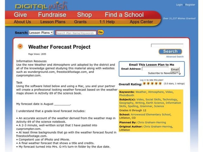 Weather Forecast Lesson Plan for 6th - 12th Grade | Lesson Planet
