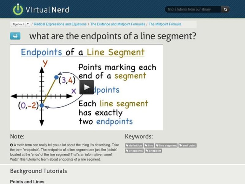 What are the Endpoints of a Line Segment? Instructional Video for 7th