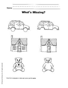 whats missing worksheet for kindergarten 1st grade lesson planet