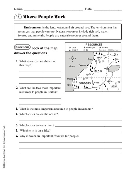 where people work worksheet for 5th 6th grade lesson planet