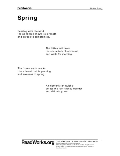 Spring Worksheet for 6th Grade | Lesson Planet
