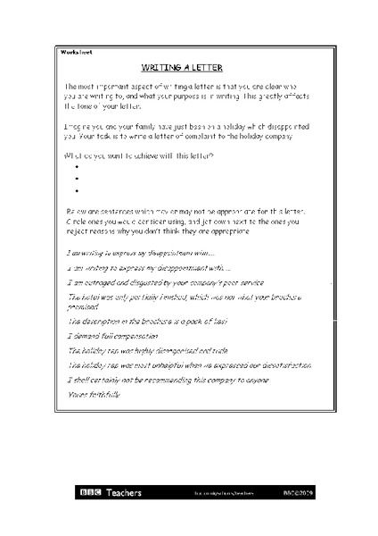 Writing a Letter Worksheet for 3rd - 4th Grade | Lesson Planet