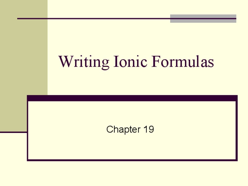 Writing Ionic Formulas PPT for 8th Grade | Lesson Planet