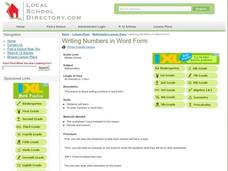 Writing Numbers in Word Form Lesson Plan