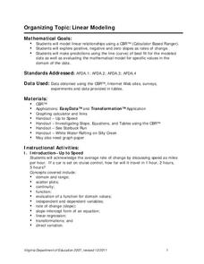 Linear Modeling Lesson Plan for 8th - 11th Grade | Lesson Planet