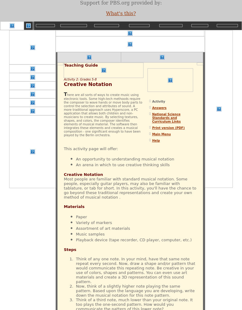 Creating Musical Notation Lesson Plan for PreK 6th Grade Lesson