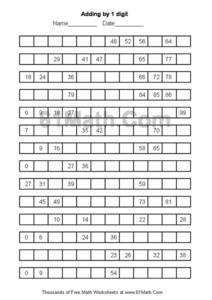 Adding by 1 Digit Worksheet