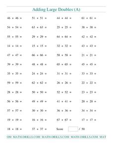 Adding Doubles (A) Lesson Plan