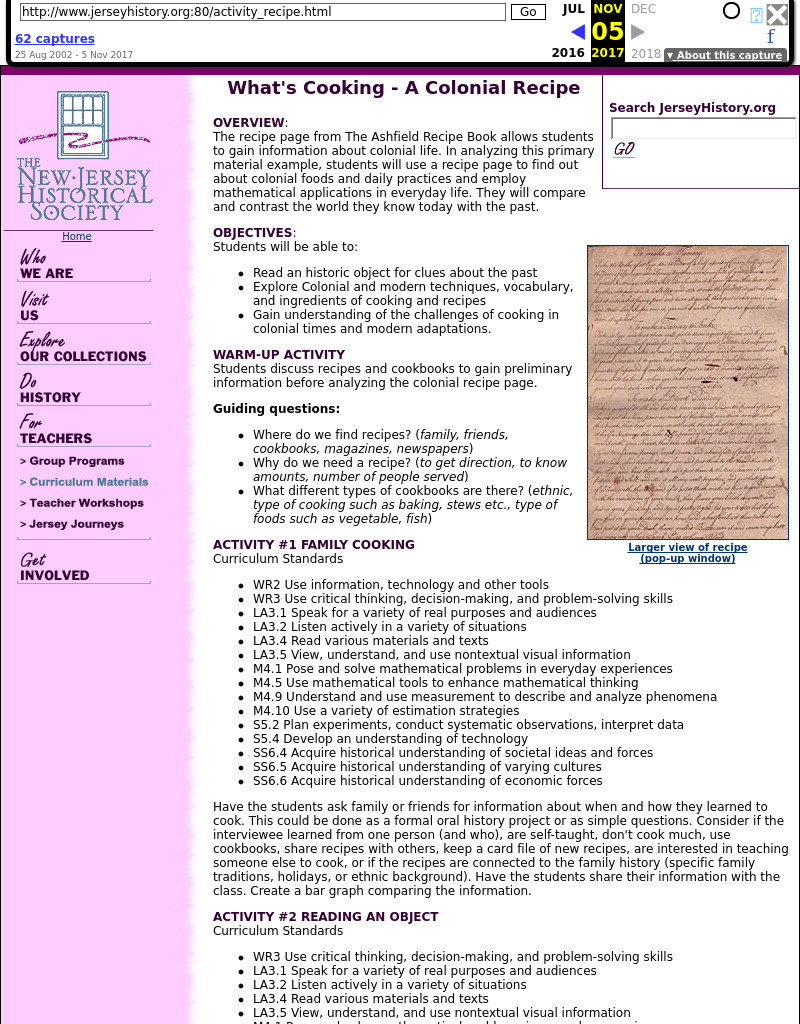 what-s-cooking-a-colonial-recipe-lesson-plan-for-11th-grade-lesson