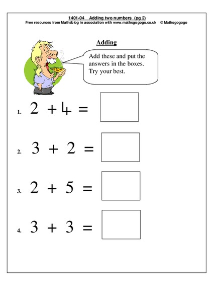 Adding two numbers Worksheet for Pre-K - Kindergarten | Lesson Planet