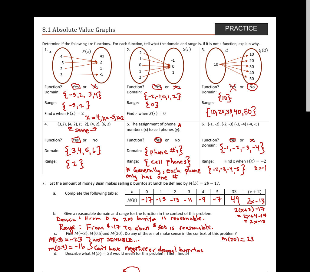 common core algebra 1 unit 8 homework answer key