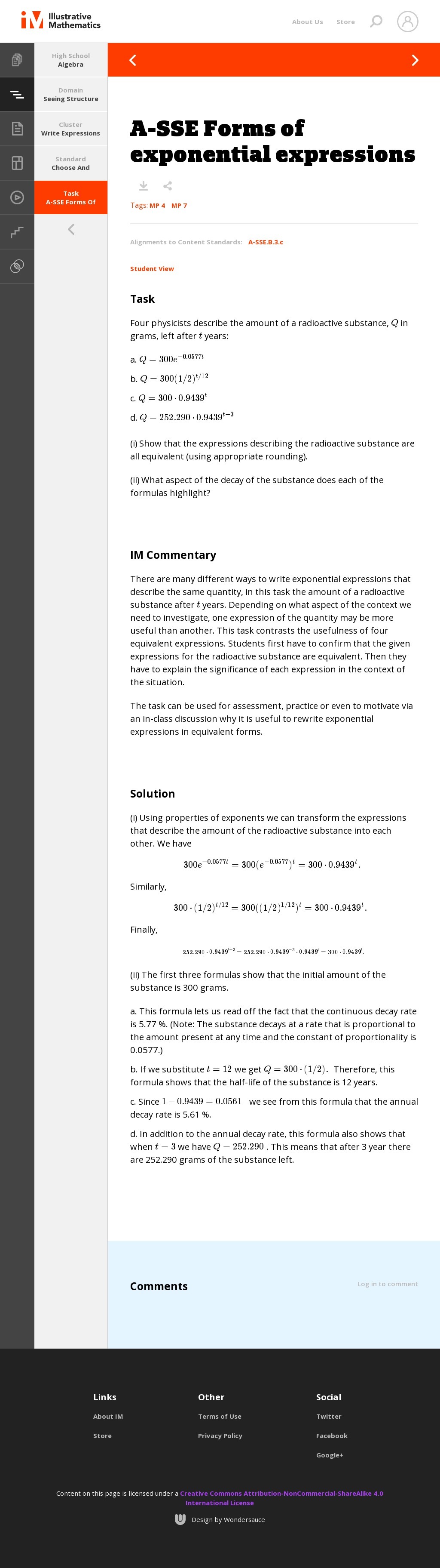 Write Expressions in Equivalent Forms to Solve Problems: Common Core ...